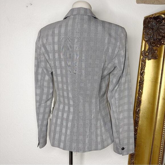 NWT Zara Femme Pied-De-Poule Blanc/Noir Plaid Blazer Size 4 $49.99 - Picture 6 of 12